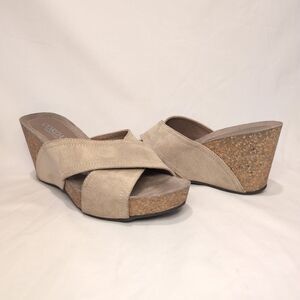 Cordani Made in Italy Suede Wedge Heel Slide Sandal